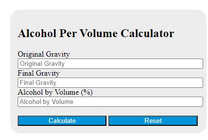 hydrometer and refractometer alcohol estimate|alcohol by volume calculator.